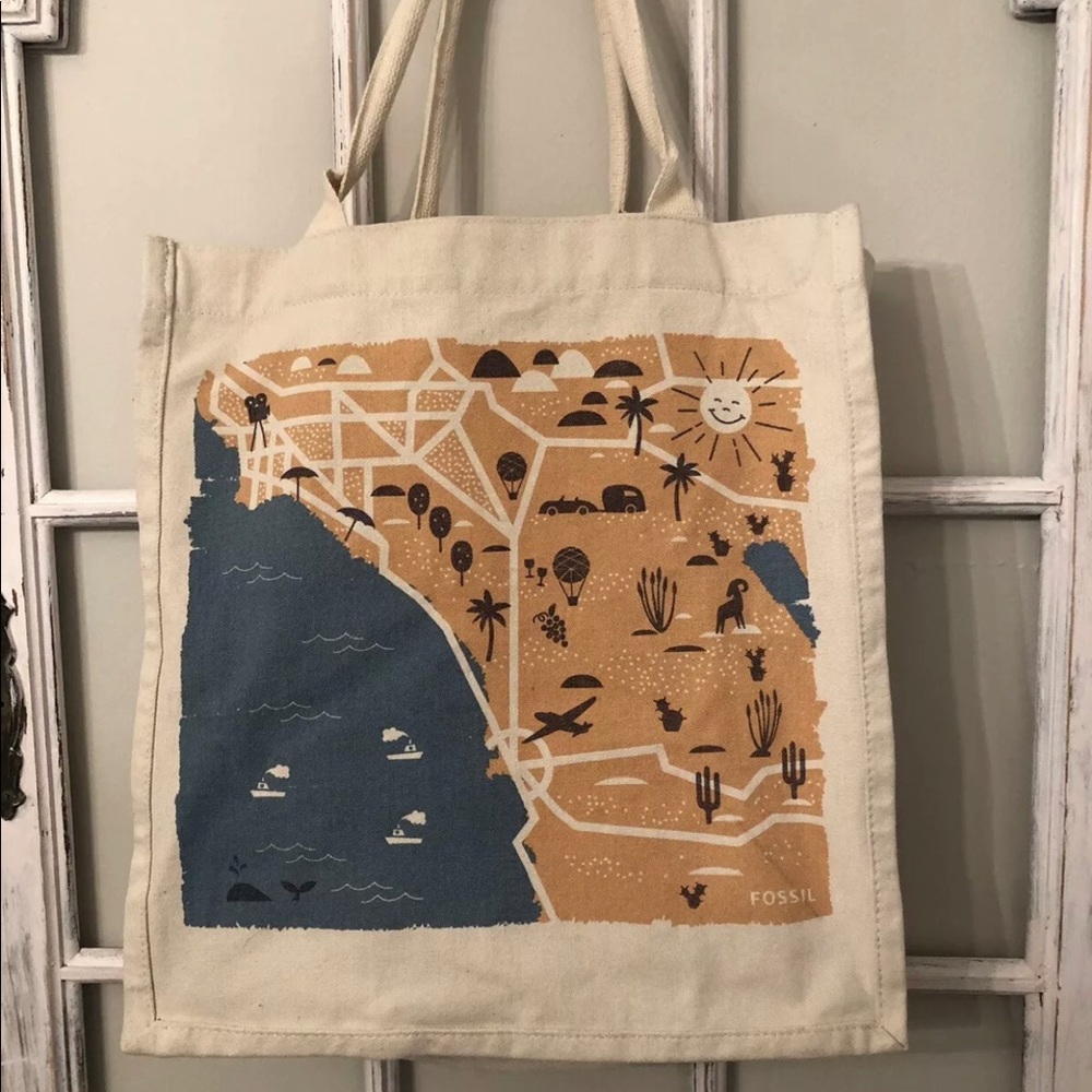 Hard to Find Fossil Canvas Tote of Cali